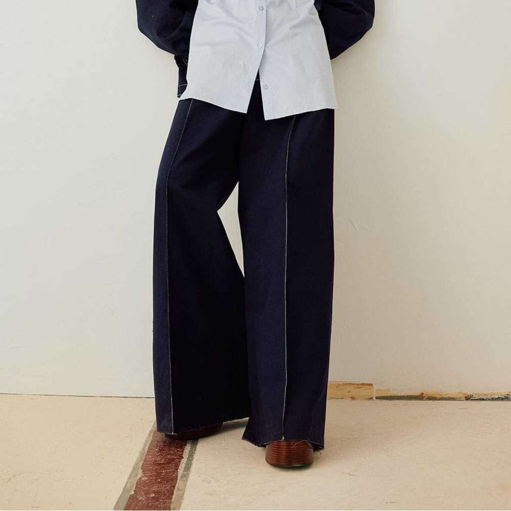 NWT Eliza Faulkner Wide Leg Pants Navy